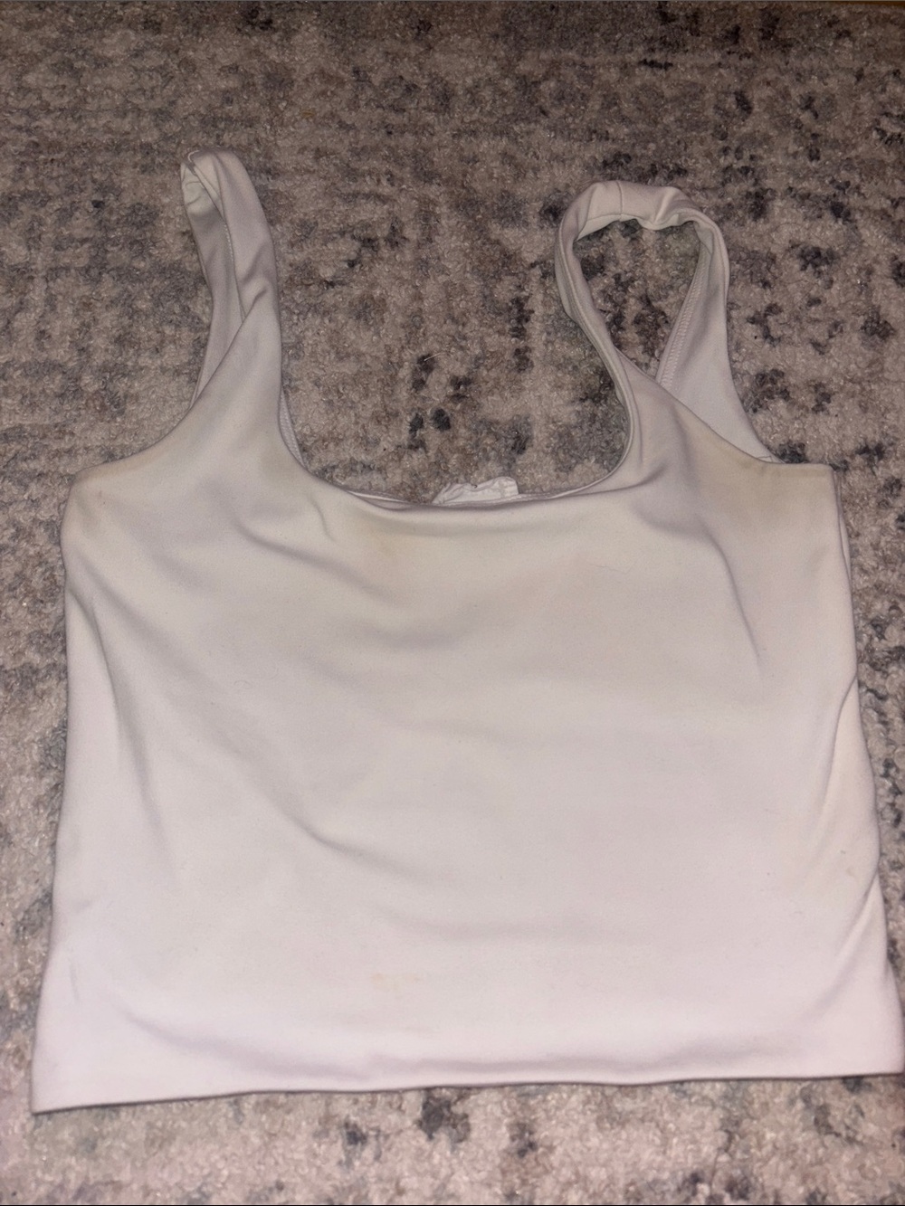 Women’s Cream Scoop-Neck Crop Tank